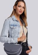 Faux leather saddle bag with chain detail, grey, 93-4Y-526-1, Photo 9
