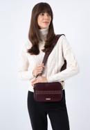 Women's studded crossbody bag, plum, 97-4Y-765-3, Photo 15
