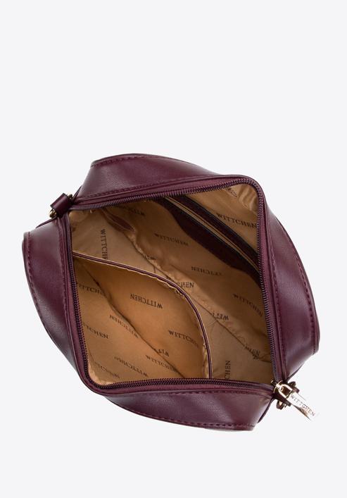 Women's studded crossbody bag, plum, 97-4Y-765-3, Photo 3