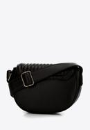 Women's quilted faux leather saddle bag, black, 97-4Y-772-1, Photo 3