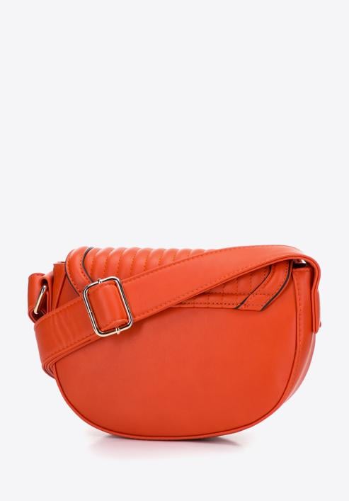 Women's quilted faux leather saddle bag, orange, 97-4Y-772-1, Photo 3