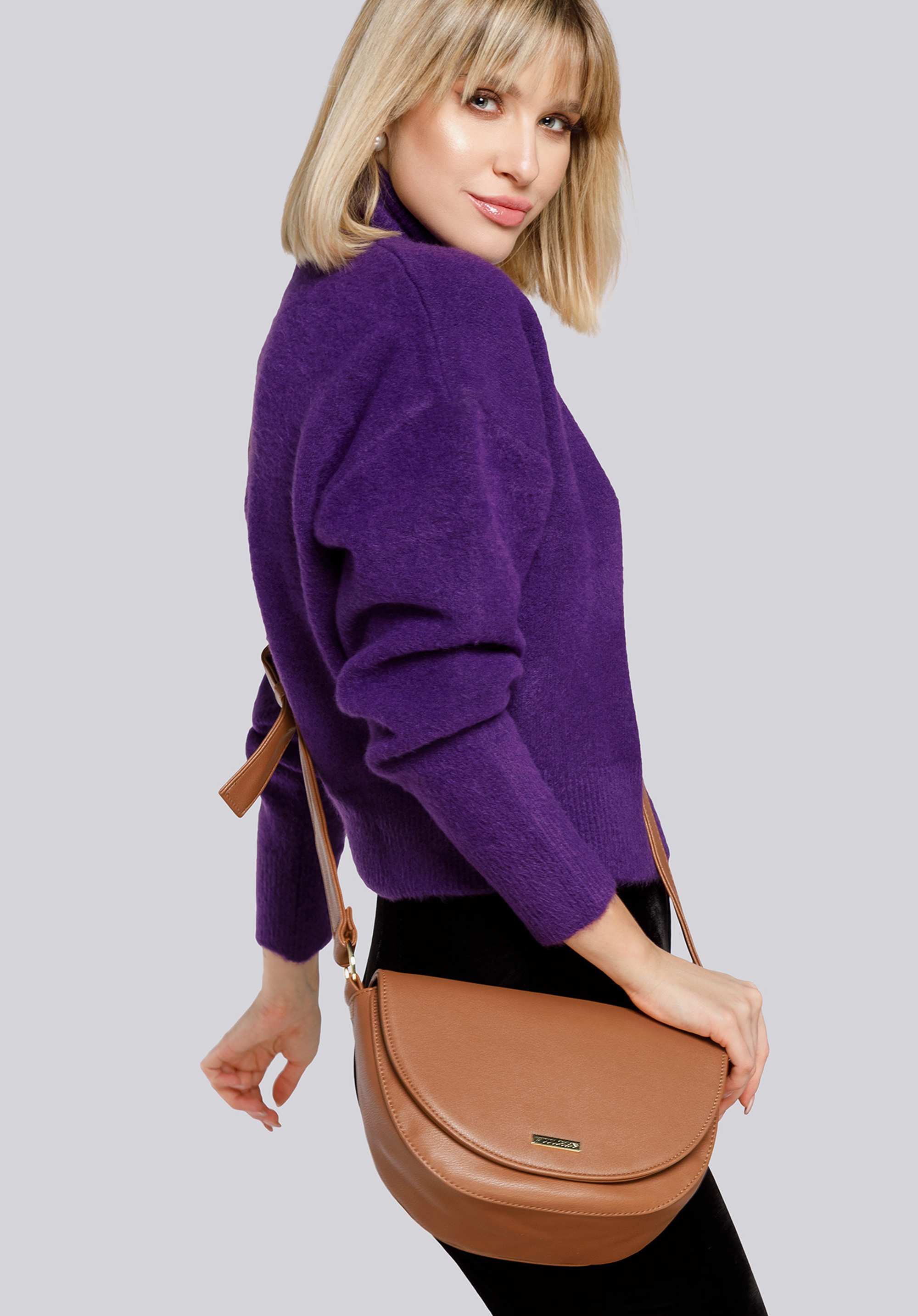 Damska listonoszka saddle bag z szerokim paskiem