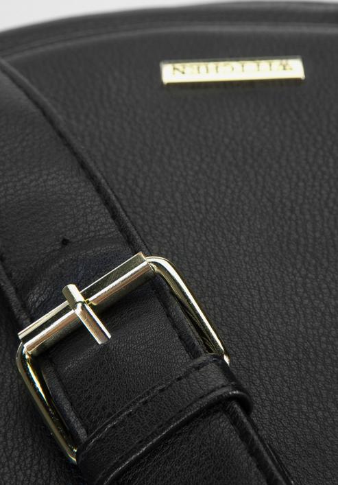 Damska listonoszka saddle bag z szerokim paskiem, czarny, 93-4Y-906-3, Zdjęcie 4