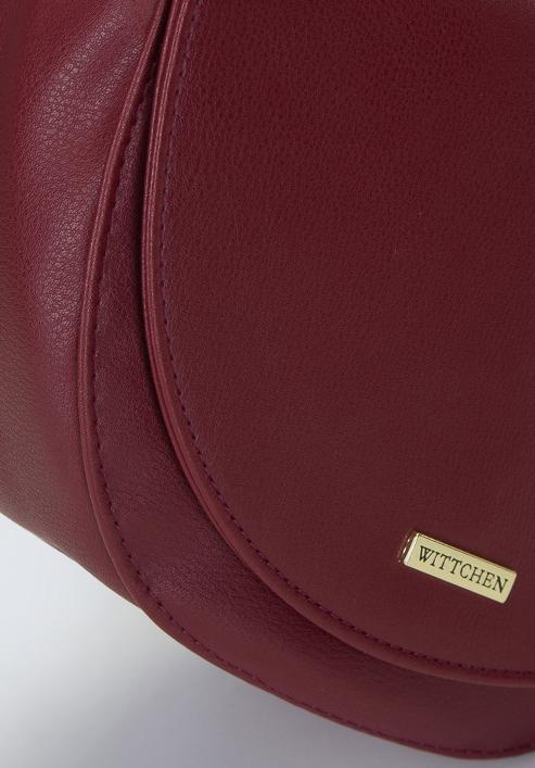 Faux leather saddle bag, burgundy, 93-4Y-906-3, Photo 4