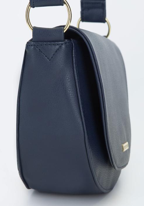 Faux leather saddle bag, navy blue, 93-4Y-906-3, Photo 4