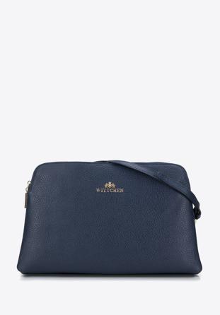 Women's classic leather handbag, navy blue, 29-4E-010-N, Photo 1