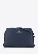 Women's classic leather handbag, navy blue, 29-4E-010-G, Photo 1