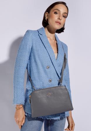 Women's classic leather handbag, grey, 29-4E-010-8, Photo 1