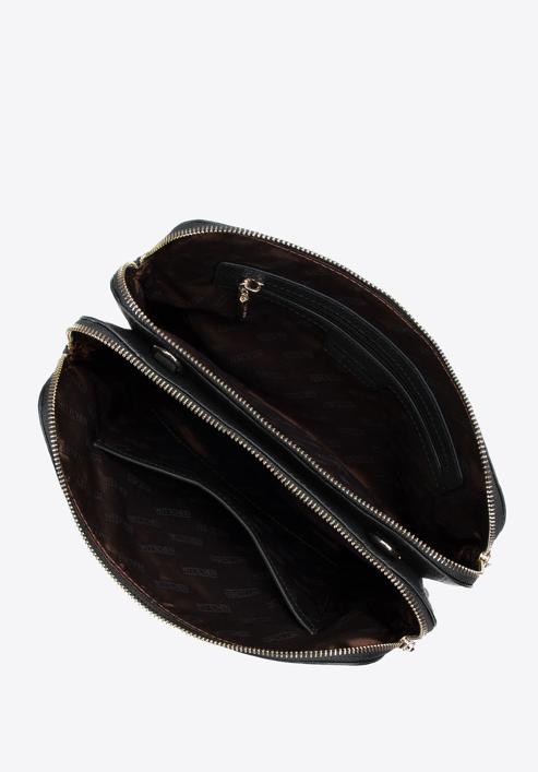 Women's classic leather handbag, black-gold, 29-4E-010-8, Photo 3