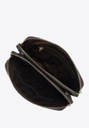 Damska listonoszka skórzana dwukomorowa klasyczna, ciemny brąz, 29-4E-010-G, Zdjęcie 3