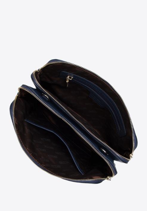Women's classic leather handbag, navy blue, 29-4E-010-G, Photo 3