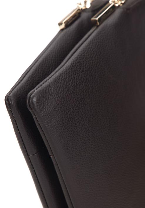 Women's classic leather handbag, dark brown, 29-4E-010-8, Photo 4