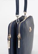Women's classic leather handbag, navy blue, 29-4E-010-G, Photo 4