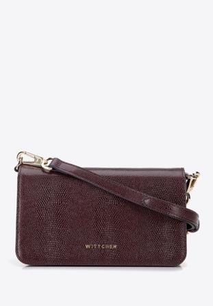 Small leather flap bag, burgundy, 95-4E-650-3, Photo 1