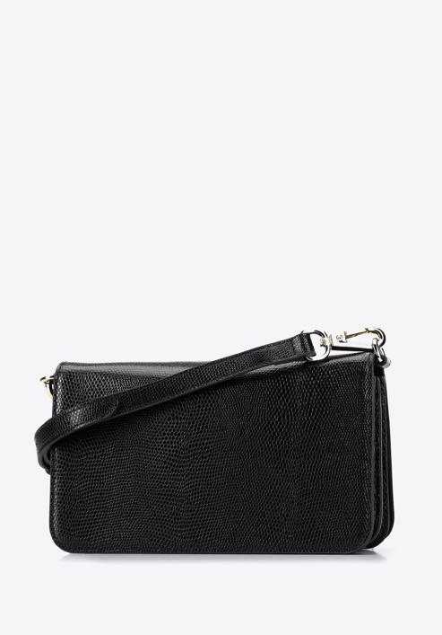 Small leather flap bag, black-gold, 95-4E-650-7, Photo 2