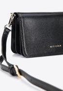Small leather flap bag, black-gold, 95-4E-650-7, Photo 4