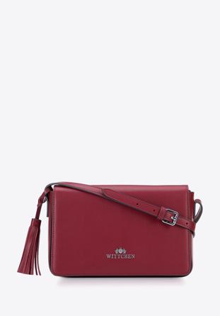 Women's leather flap bag, red, 95-4E-624-3, Photo 1