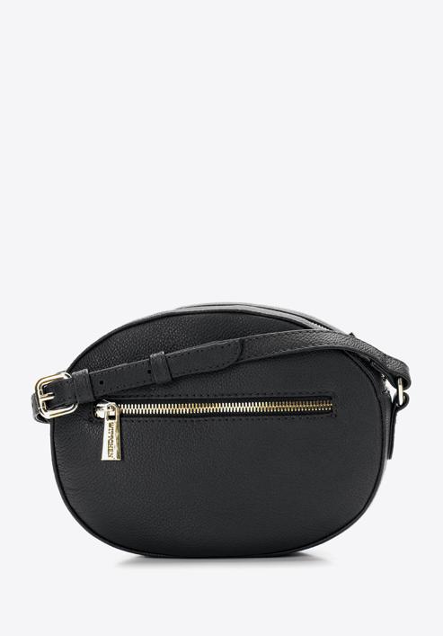 Women's leather crossbody bag, black, 97-4E-018-1, Photo 2