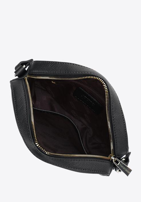 Women's leather crossbody bag, black, 97-4E-018-1, Photo 3