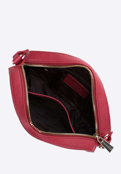 Women's leather crossbody bag, raspberry, 97-4E-018-4, Photo 3