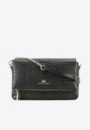 Women's quilted leather flap bag, black, 91-4-614-1, Photo 1