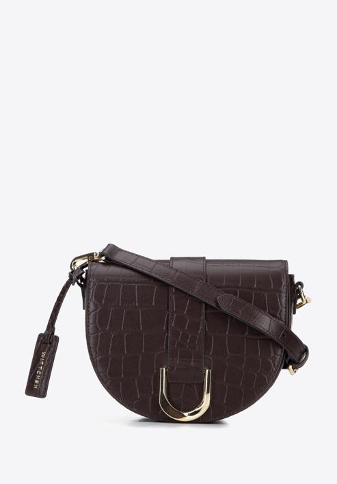 Leather saddle bag, dark brown, 95-4E-652-6, Photo 1