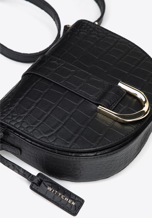 Leather saddle bag, black-gold, 95-4E-652-6, Photo 4