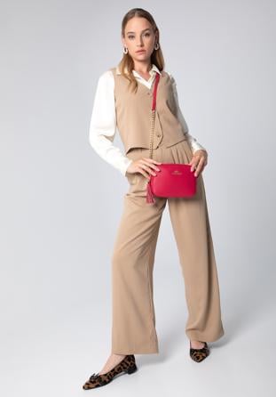 Women's chain leather crossbody bag, pink, 29-4E-015-P, Photo 1