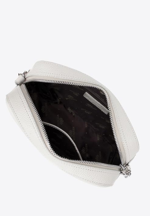 Women's chain leather crossbody bag, off white, 29-4E-015-F, Photo 3