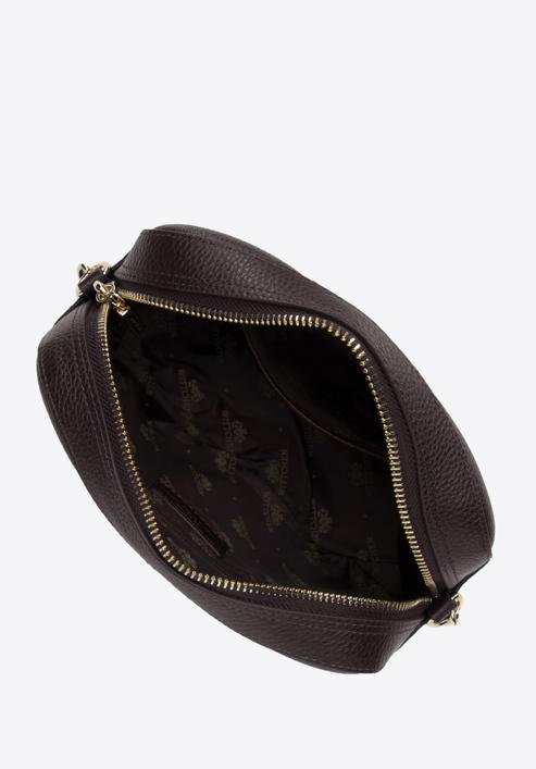 Women's chain leather crossbody bag, dark brown, 29-4E-015-3, Photo 3