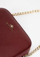 Women's chain leather crossbody bag, burgundy, 29-4E-015-4, Photo 4