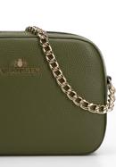 Women's chain leather crossbody bag, green, 29-4E-015-F, Photo 4