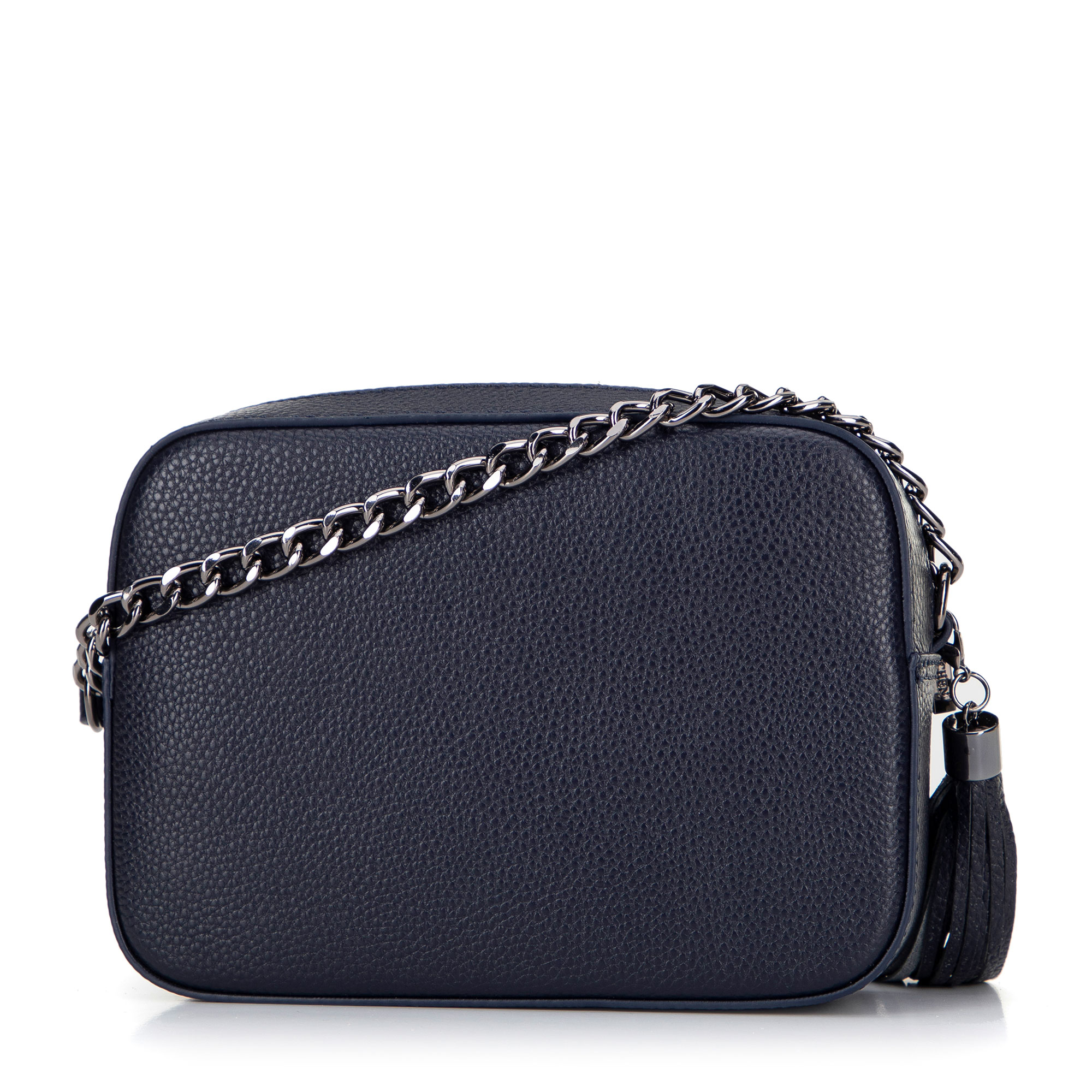 Crossbody kabelka z prírodnej kože s retiazkou 29-4E-015-N, Vyberte variant granatová