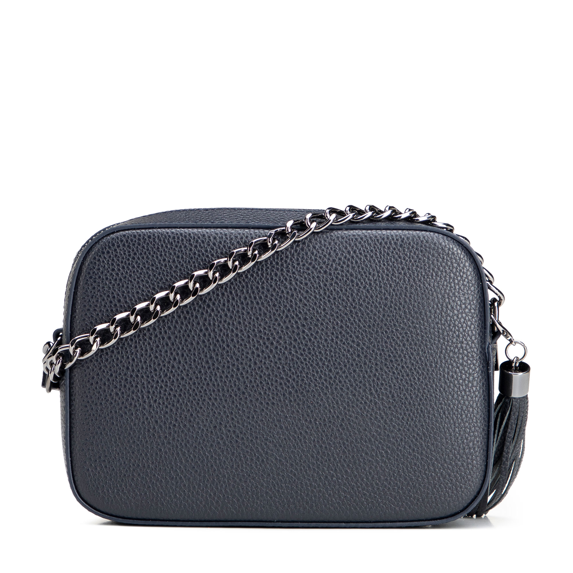 Dámska crossbody kabelka Wittchen z prírodnej kože s retiazkovým detailom a jemným vzhľadom, Vyberte variant granatová