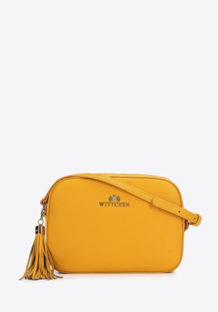 Leather box-shaped crossbody bag, yellow, 29-4E-014-Y, Photo 1