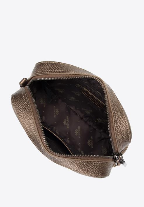 Leather box-shaped crossbody bag, gold, 29-4E-014-G, Photo 3