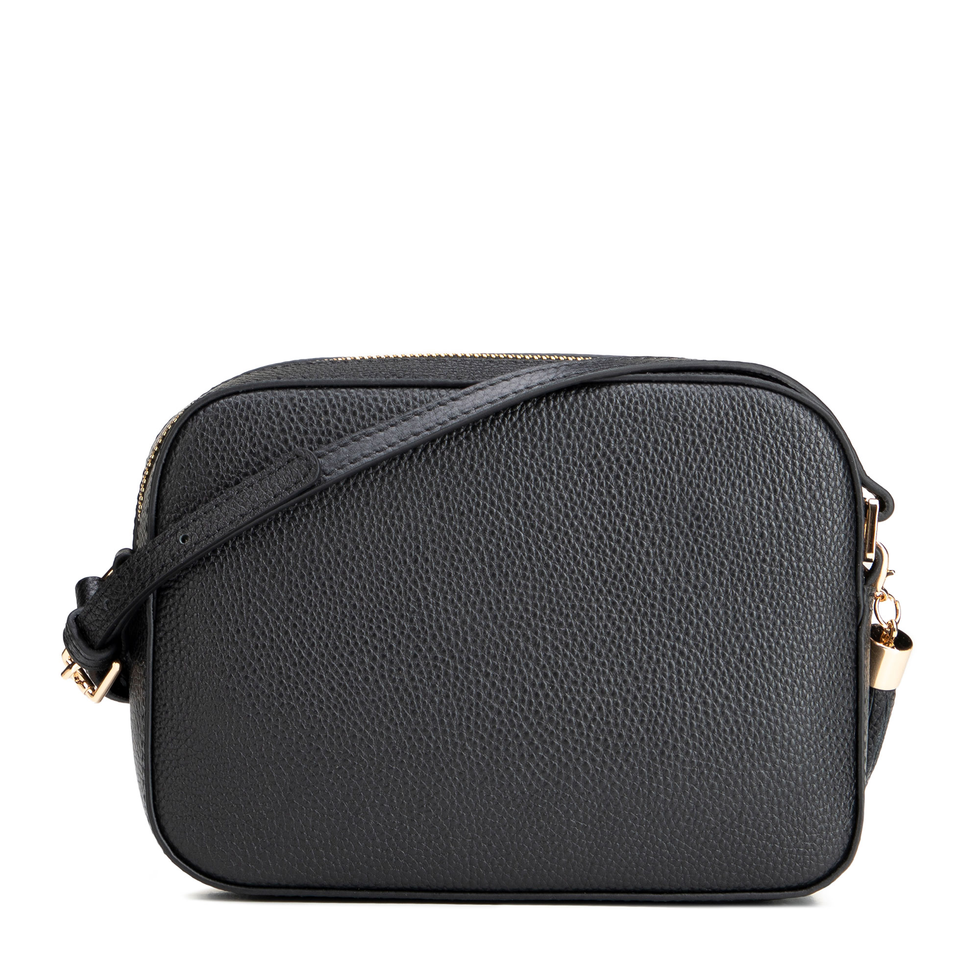 Crossbody kabelka z prírodnej kože so strapcom 29-4E-014-1G, Vyberte variant čierno-zlatá