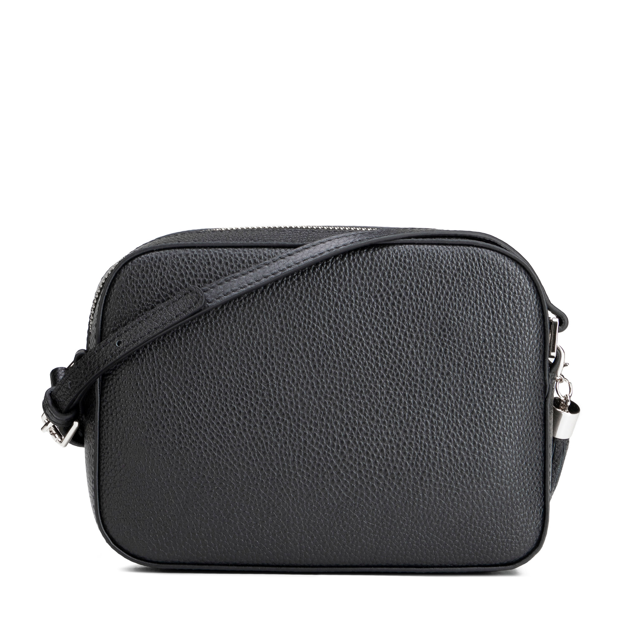 Crossbody kabelka z prírodnej kože so strapcom 29-4E-014-1S, Vyberte variant čierno-strieborná