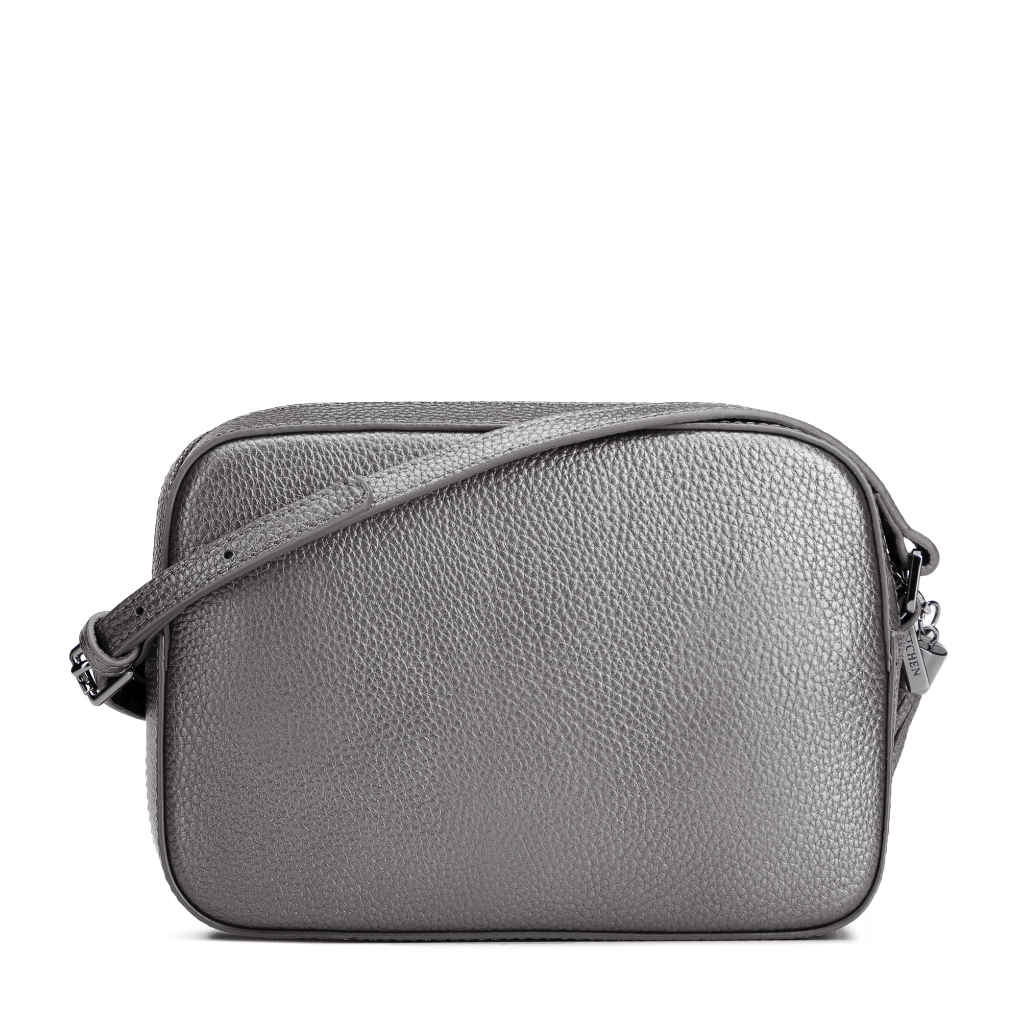 Dámska crossbody kabelka Wittchen z prírodnej kože s ozdobným strapcom a nadčasovým vzhľadom, Vyberte variant grafitová