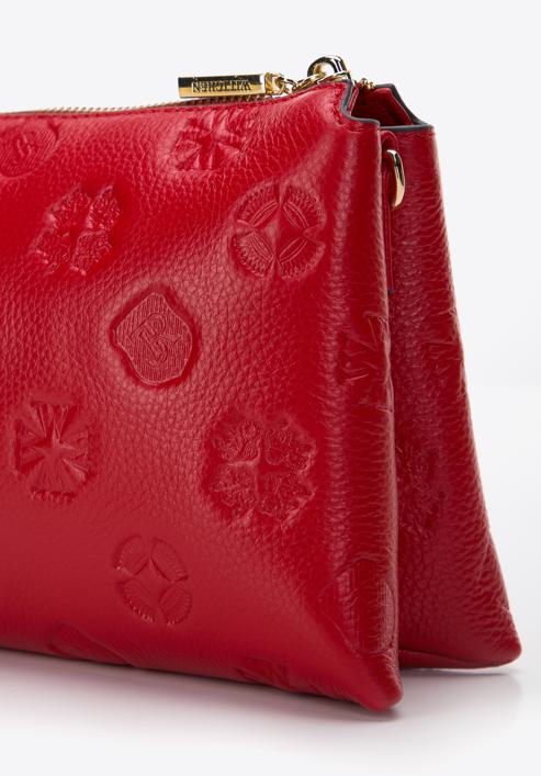 Women's leather crossbody bag, red, 97-4E-627-P, Photo 4