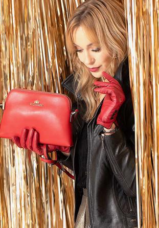 Leather cross body bag, red, 29-4E-006-30, Photo 1