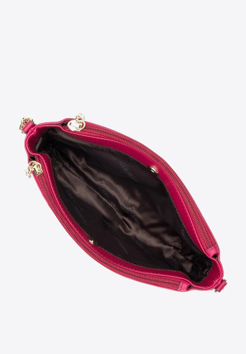 Women's monogram embossed leather clutch bag, pink, 95-4E-633-9, Photo 3