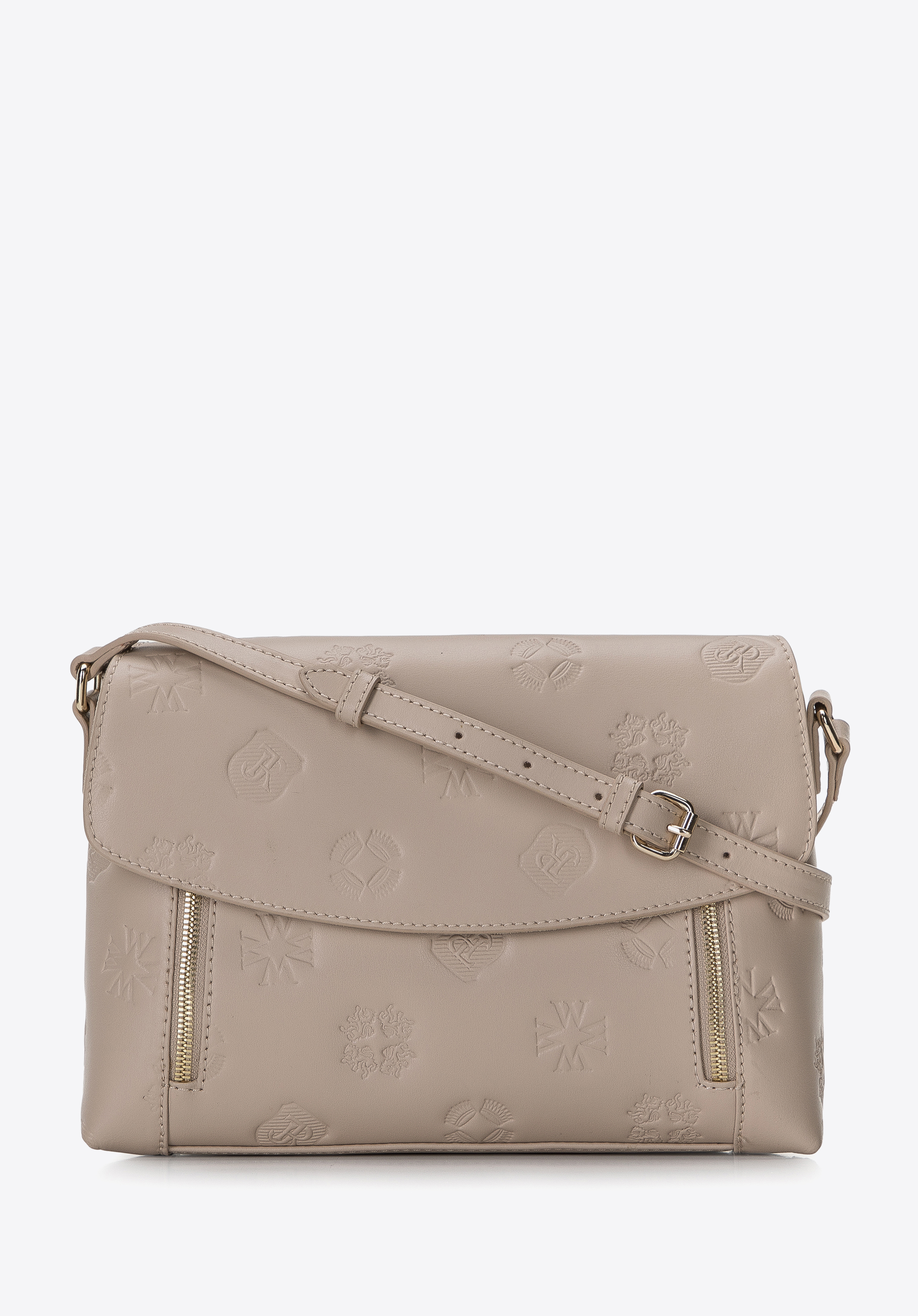 Women's leather crossbody bag, beige, 96-4E-001-9, Photo 1