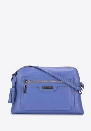 Leather tassel detail cross body bag, violet, 29-4E-013-V, Photo 1