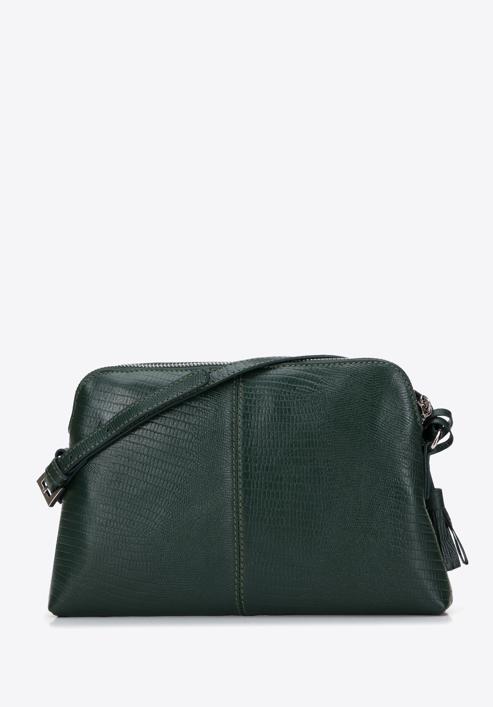 Leather tassel detail cross body bag, dark green, 29-4E-013-8, Photo 2