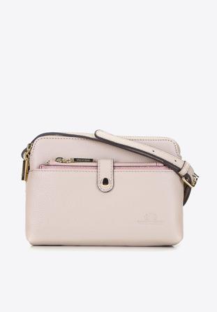 Leather cross body bag with removable pouch, light pink, 92-4E-654-0, Photo 1