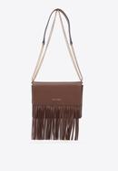 Leather flap fringed shoulder bag, brown, 95-4E-659-Z, Photo 2