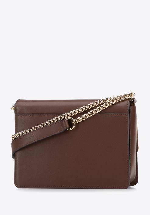 Leather flap fringed shoulder bag, brown, 95-4E-659-Z, Photo 3