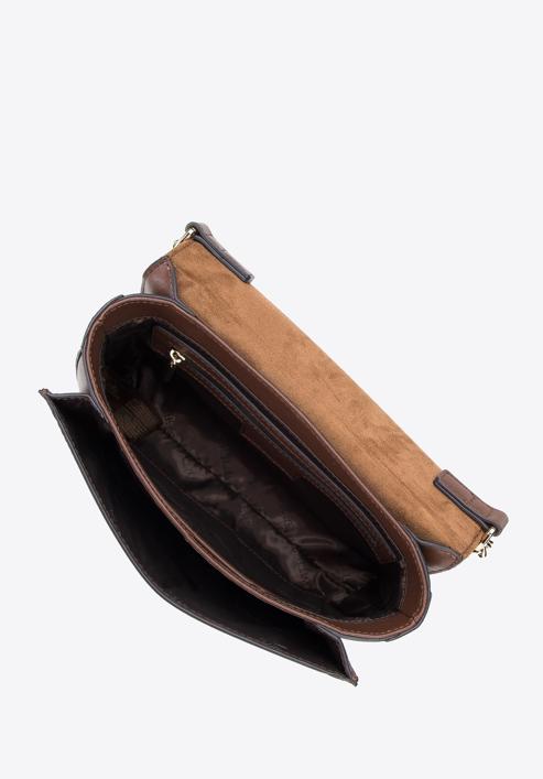 Leather flap fringed shoulder bag, brown, 95-4E-659-Z, Photo 4