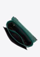 Leather flap fringed shoulder bag, green, 95-4E-659-1, Photo 4